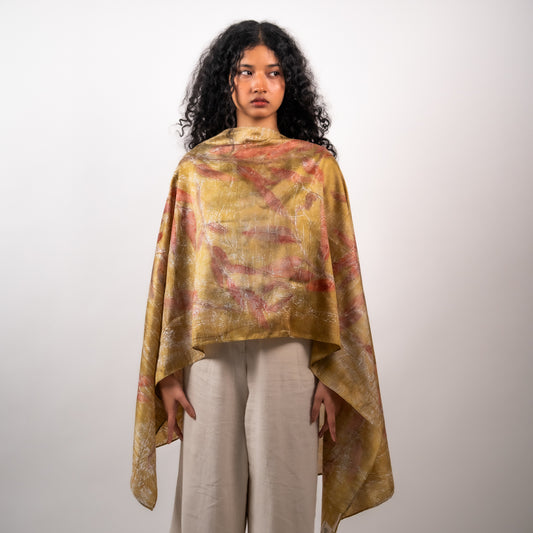 Seaweed mulberry silk stole scarf