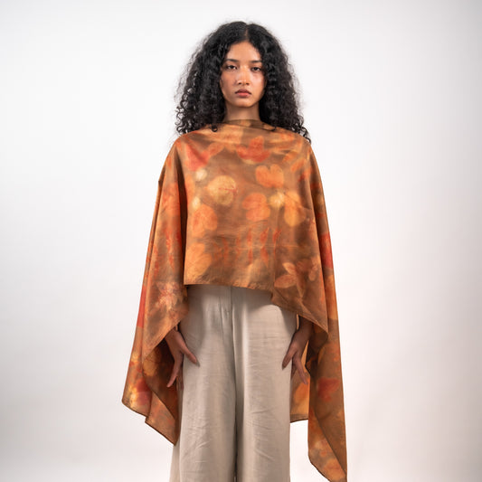 Tan Mulberry silk stole scarf
