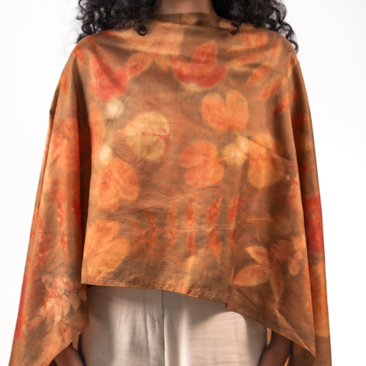 Tan Mulberry silk stole scarf