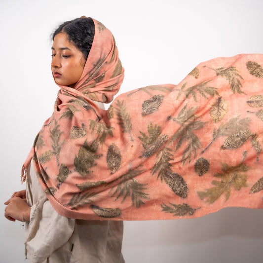 Blush Eri silk stole scarf