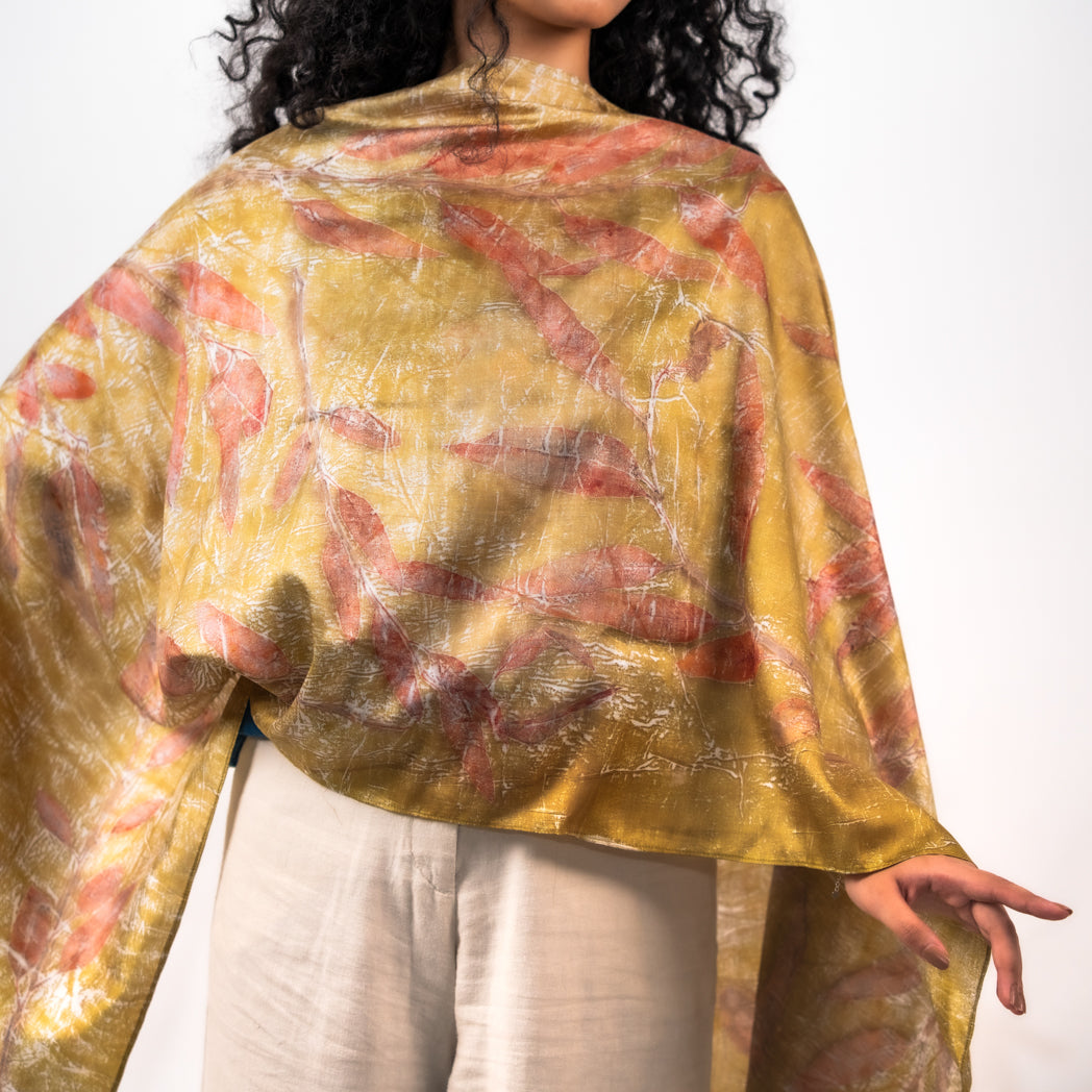 Seaweed mulberry silk stole scarf