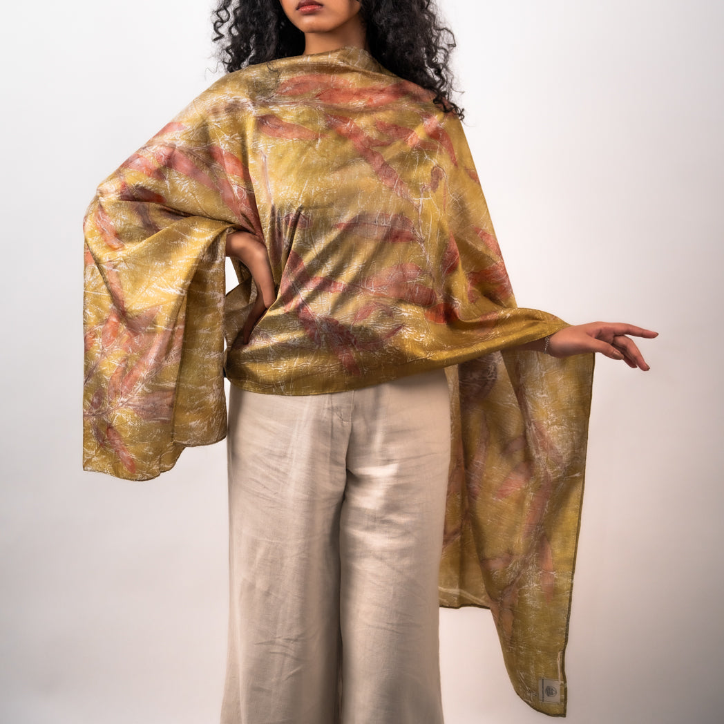 Seaweed mulberry silk stole scarf