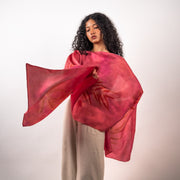 Fuschia eucalyptus mulberry silk stole scarf