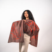 Wine eucalyptus  mulberry silk stole scarf