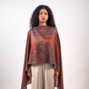 Wine eucalyptus  mulberry silk stole scarf