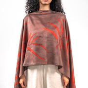 Wine eucalyptus  mulberry silk stole scarf