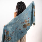 Lotus pond Eri silk stole scarf