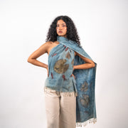 Lotus pond Eri silk stole scarf