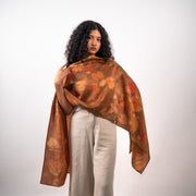 Tan Mulberry silk stole scarf